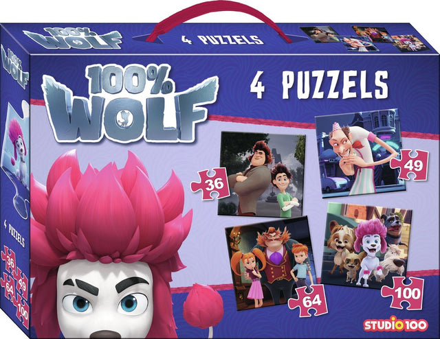 100% wolf - 4 puzzels - 36 49 64 100 stukken