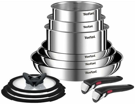 Tefal ingenio emotion pannenset - 11-delig - inductie - stapelbaar - afneembare handgreep - rvs - inclusief deksels - geschikt voor alle warmtebronnen