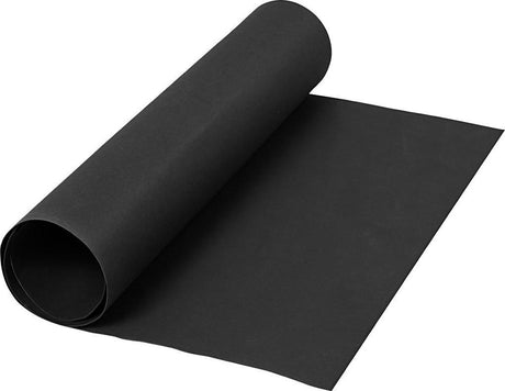 Creativ company faux leather papier, zwart, b: 50 cm, 350 gr, 1 m, 1 rol