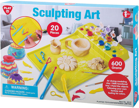 Playgo klei beeldhouwen set met verf en accessoires - 20-delig creatief speelgoed.