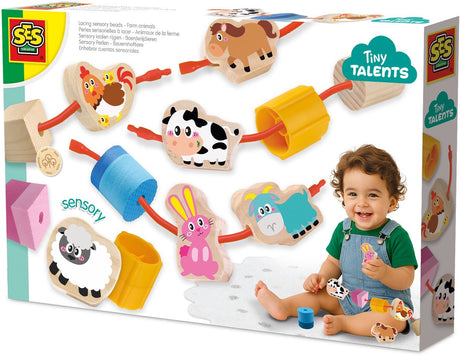 Ses creative tiny talents sensory kralen rijgen - boerderijdieren - vanaf 18 maanden - baby speelgoed - motorische ontwikkeling - schoencadeautjes sinterklaas