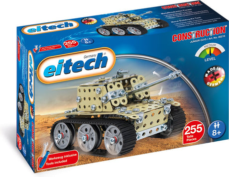 Eitech ® bouwdoos – tank – 255-delig – metalen bouwpakket met gereedschap – constructiespeelgoed – vanaf 8 jaar