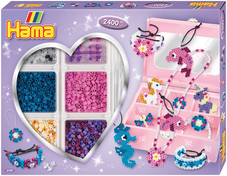 Merkloos sans marque hama midi strijkkralenset sieraden maken paars, 2400st.