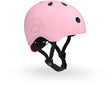 Scoot ride helmet – sporthelm – m l 55-59 cm – led achterlicht – magnetische sluiting – verstelbaar – roze m l
