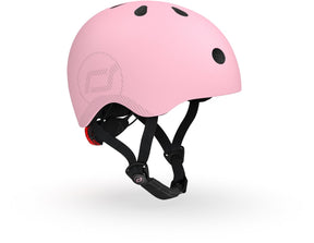 Scoot ride helmet – sporthelm – m l 55-59 cm – led achterlicht – magnetische sluiting – verstelbaar – roze m l