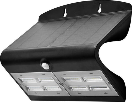 V-tac vt-767-7-b solar wandlamp - ip65 waterdicht - zwart - 8w - 850 lumen - 4000k