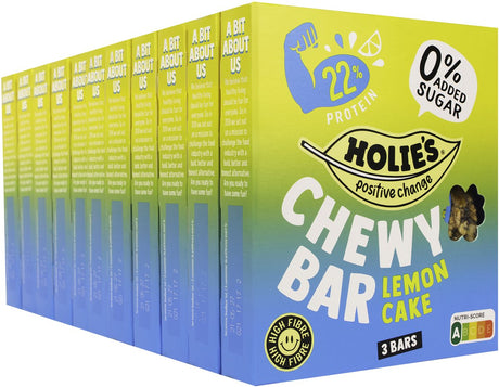 Holie's chewy bar lemon cake 3 repen - reep - suikervrij - gezond - vegan - 11 pack