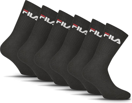 Fila tennis- sportsokken - maat 43 46 - 6 pack - zwart