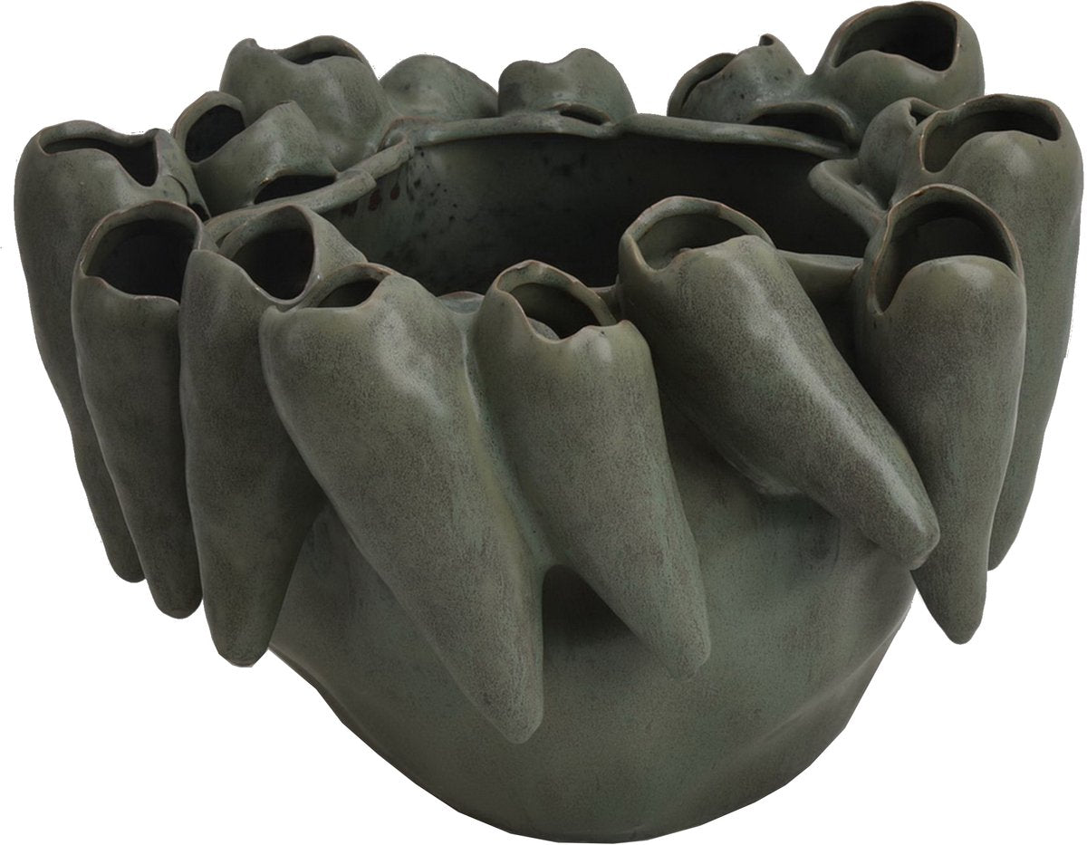 Hd collection vaas aardewerk groen 39x35,5x26cm