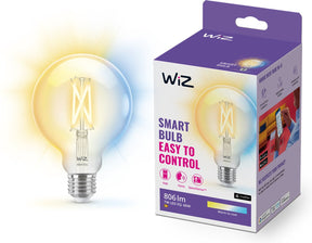 Wiz filament lamp globe - warm- tot koelwit licht - slimme led verlichting - e27 fitting - 60w - transparant - wi-fi - kleine bol: g95