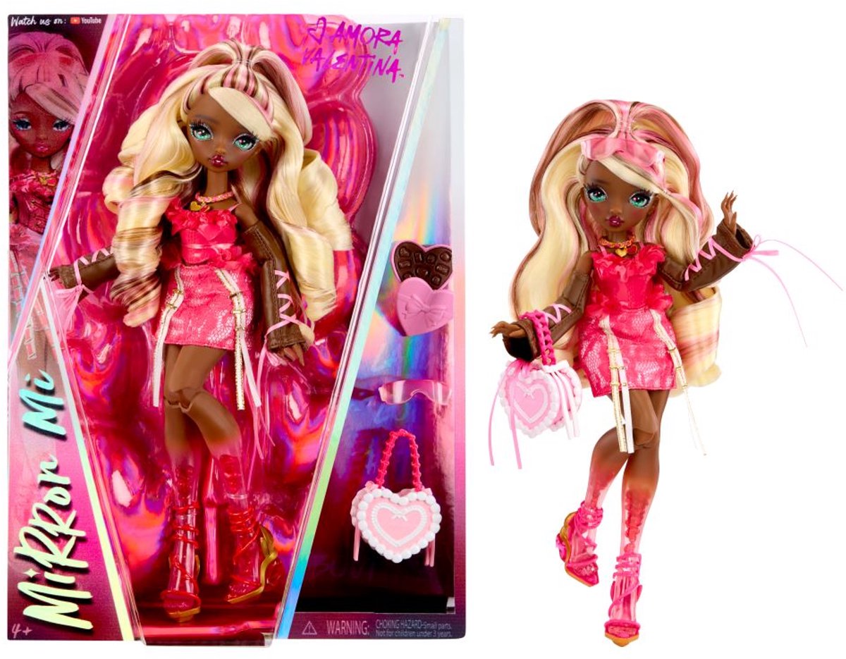 Mirrormi mirror mi-modepop amora valentina met accessoires, fantasiepop geïnspireerd op de emotie ‘liefde’