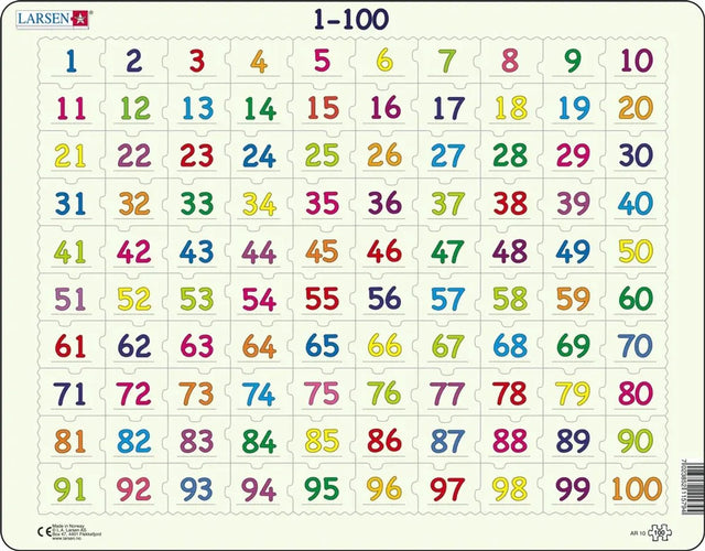 Larsen legpuzzel leren rekenen getallen 1-100, 100st.