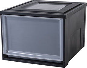 Iris maxi drawer stapellade - 40l - kunststof - zwart transparant