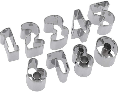 Westmark koekjesvormpjesset, cijfers, roestvrij staal, 0-9, 9 stuks, zilver, 35382280