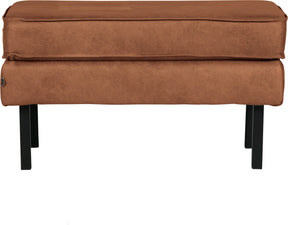 Woood rodeo hocker op poten - recycle leer - cognac - 45x84x54