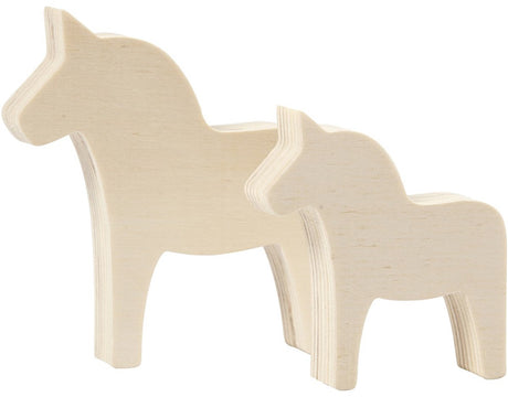 Creativ company creotime paard 10 x 9,5 cm hout naturel 2 stuks