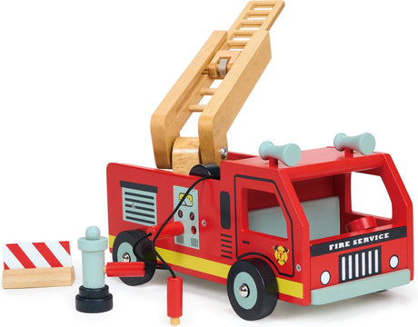 Mentari voertuigen - brandweerwagen - 22,5x13,5x13cm - met accessoires - 3 jaar