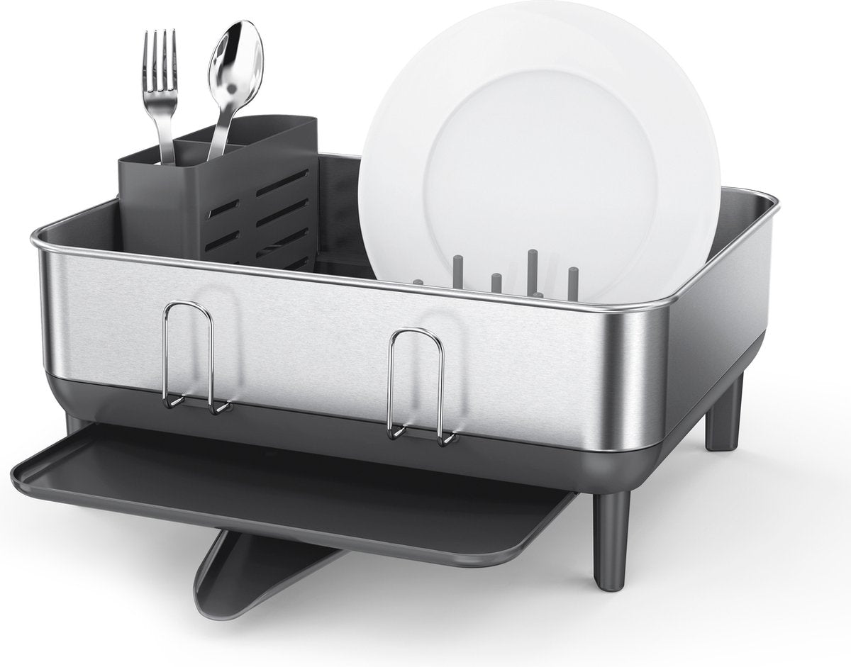 Simplehuman - afdruiprek compact met stalen frame - zilver - roestvast staal