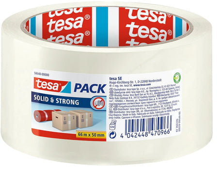 Tesa solid strong 58640-00000-00 pakband pack transparant (l x b) 66 m x 50 mm 1 stuk(s)