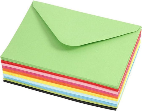 Creotime gekleurde enveloppen, c6 11,5x16 cm, 80 gr, 10x10 stuks