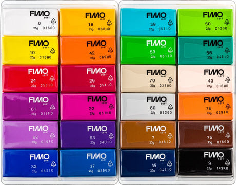Fimo soft - ovenhardende boetseerklei - colour pack - 24 basic colours