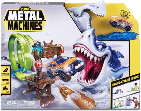 Zuru metal machines shark attack racebaan + die-cast auto