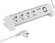 Q-link stekkerdoos - 4-voudig - randaarde - voor bureau - 2 x usb - 3 x 1.5 mm� - 1.5 m - aluminium