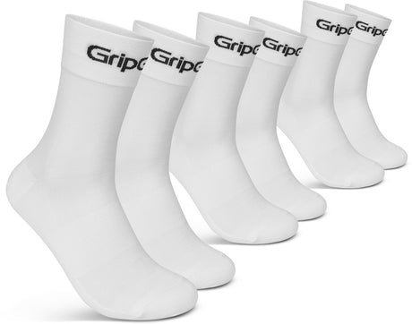 Gripgrab - ride regular cut zomer fietssokken 3 paar wielersport coolmax sokken - unisex - wit 41-44