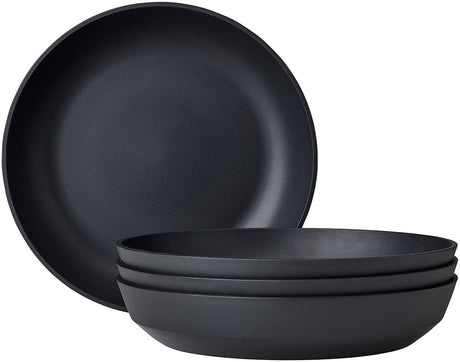 Mepal diep bord silueta - 4 stuks - dinerborden - nordic black