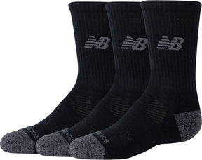 New balance youth active crew socks 3 pack unisex sportsokken - black 29-33