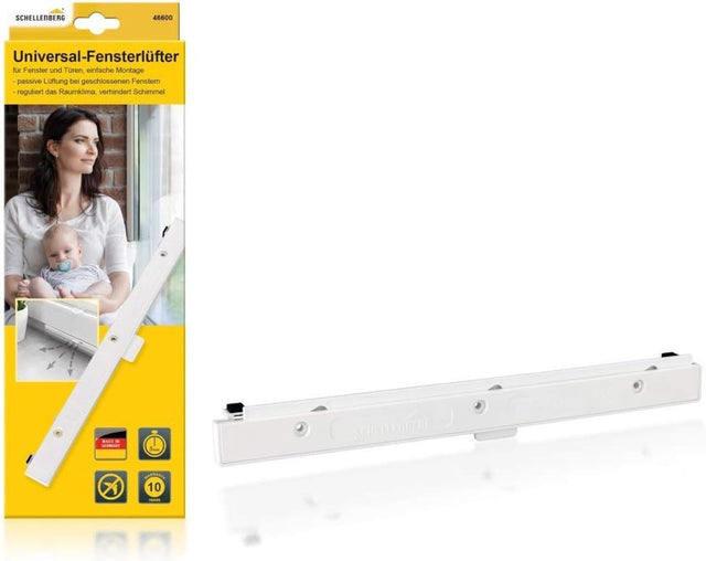 Schellenberg 46600 universele raamventilator passieve ventilatie voor het raamkozijn, wit