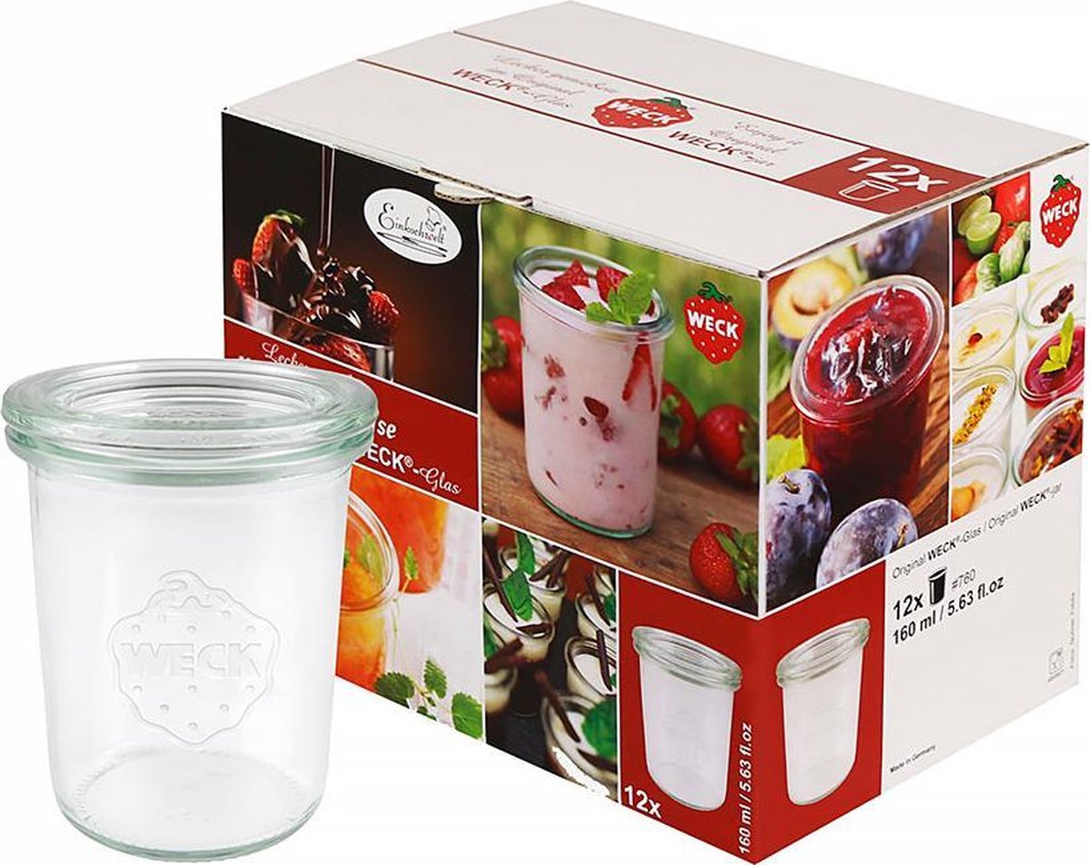 Weck cook accessoires 12 bokalen stort mini 60mm (16cl)