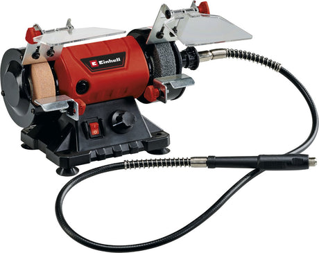 Einhell werkbankslijpmachine multitool tc-xg 75 kit - 120 w - 0-9.900 t min - ø75x10x20 mm - incl. 1x slijpsteen (k120), 1x polijstschijf (k400), flexibele as en accessoireset