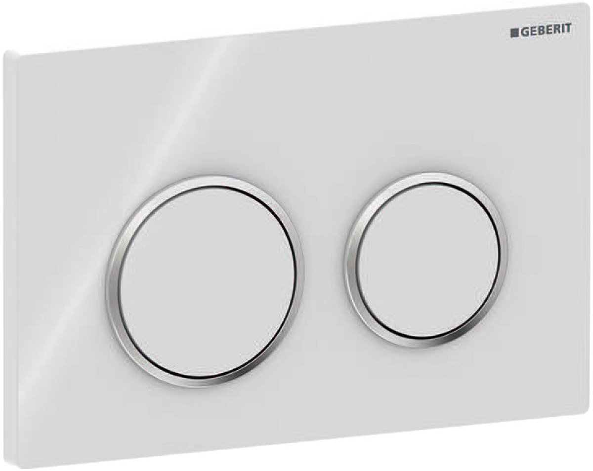 Geberit omega20 bedieningsplaat - 2-toets spoeling - rond - dualflush - wit glans chroom