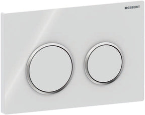 Geberit omega20 bedieningsplaat - 2-toets spoeling - rond - dualflush - wit glans chroom