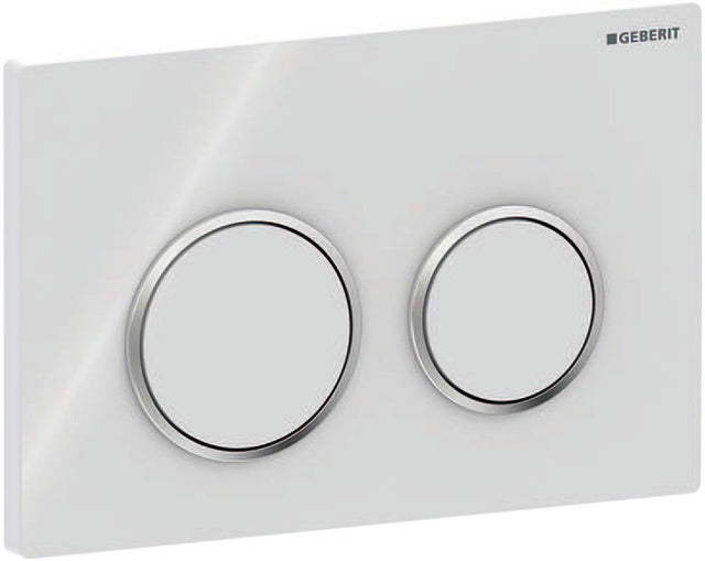 Geberit omega20 bedieningsplaat - 2-toets spoeling - rond - dualflush - wit glans chroom