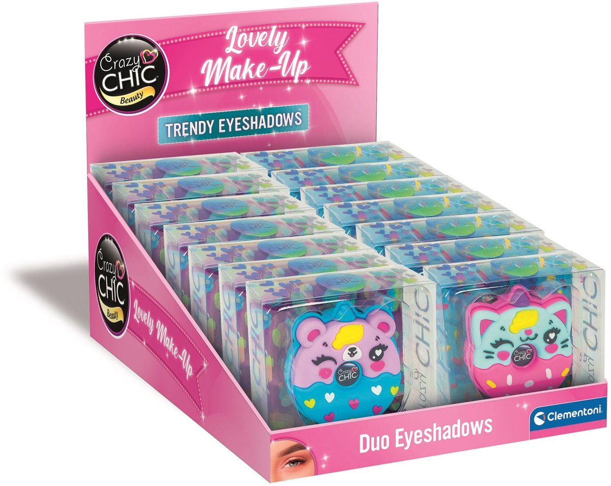 Clementoni crazy chic oogschaduw dieren donut blauw roze