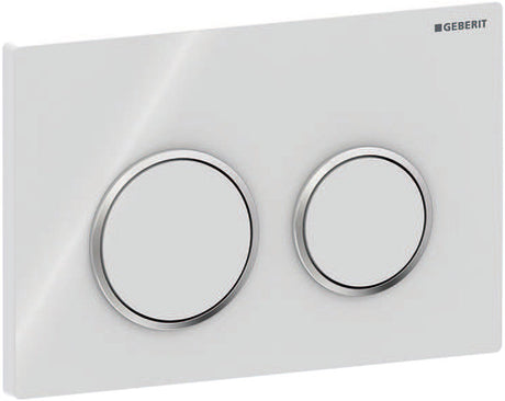 Geberit omega20 bedieningsplaat - 2-toets spoeling - rond - wit glans chroom wit