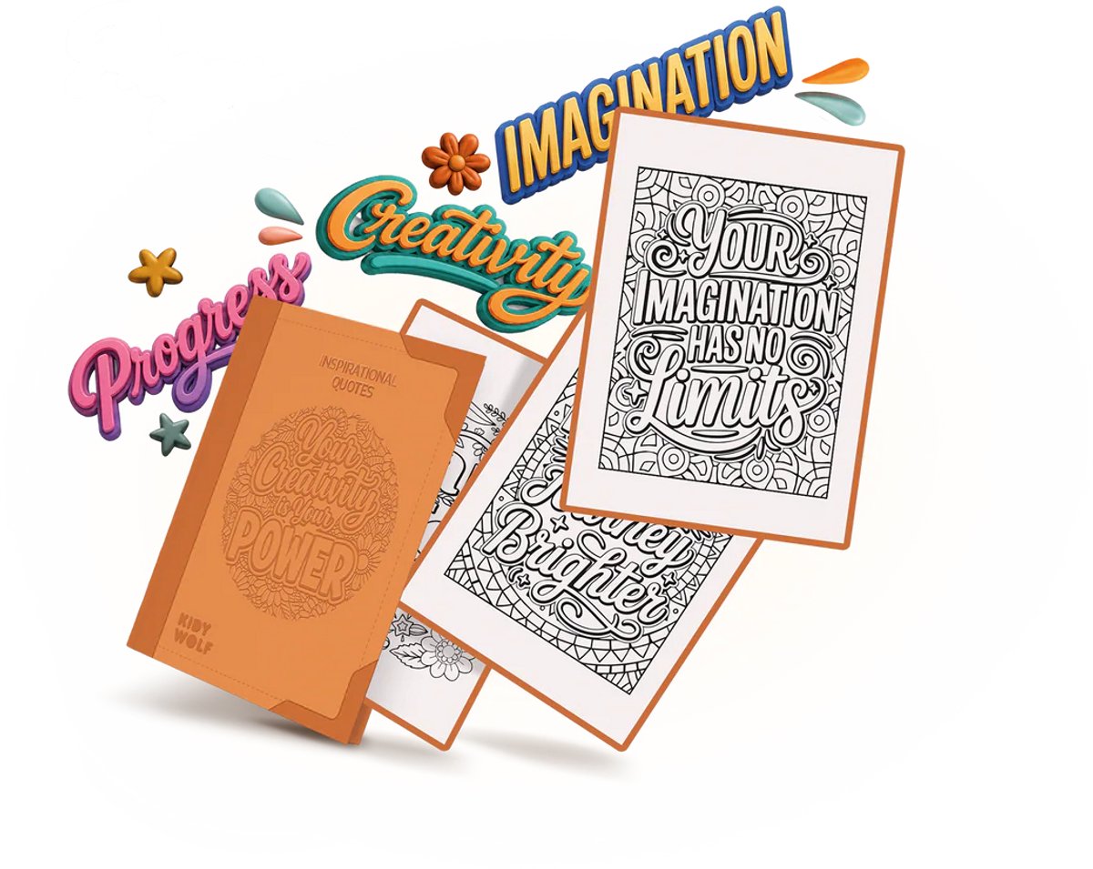 Kidywolf k-draw-pad refill – quotes – 30 illustraties - 10+