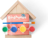 Bs toys schilderbaar vogelhuisje - inclusief verf en kwastje - hout - 13 cm hoog