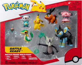 Jazwares pokémon figuren - battle ready - set van 8 speelfiguur