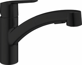 Grohe start keukenkraan - lage uitloop - 90° draaibereik - met uittrekbare handdouche - mat zwart