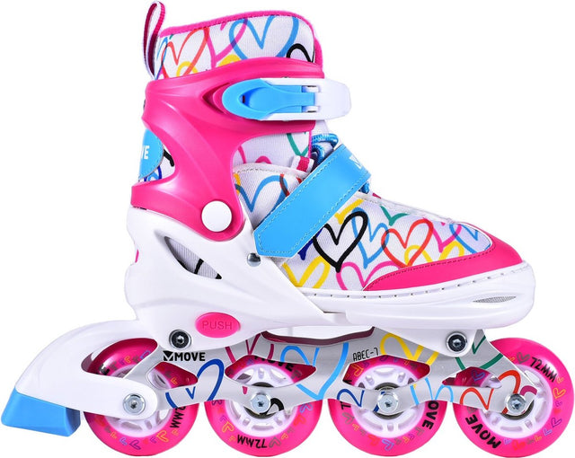 Move inline skates - love l 38-41 - wit roze - verstelbaar maat 38 tot 41 38-41