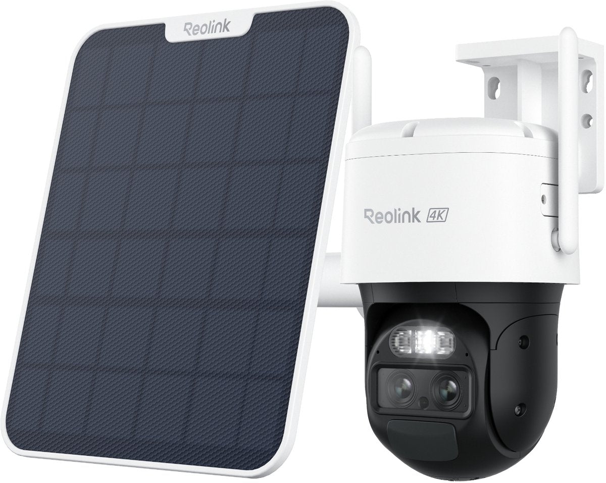 Reolink b770 + solar, 4k dual-lens wifi 6 ptz batterijcamera met 6w zonnepaneel