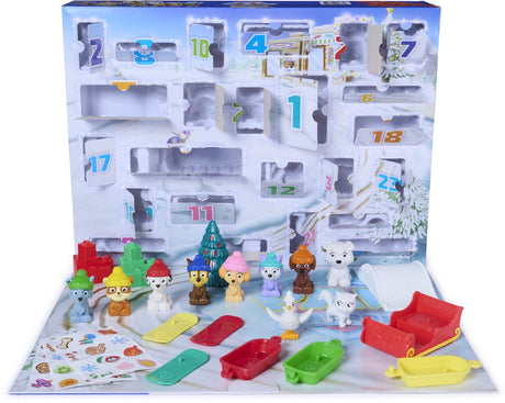 Spin master paw patrol - holiday rescue advent calendar met 10 actiefiguren 7 voertuigen en meer
