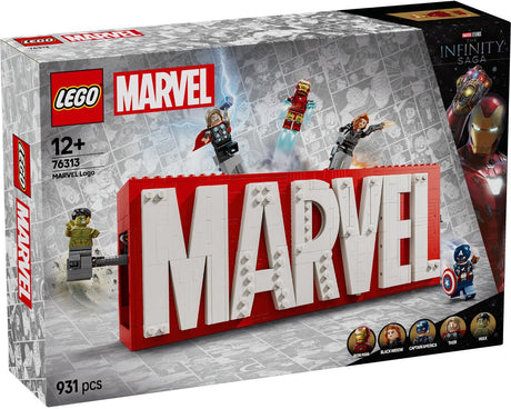 Lego super heroes 76313 marvel logo en minifiguren