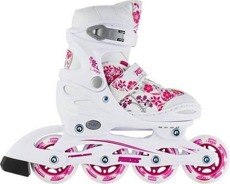 Compy 8.0 inlineskates softboot meisjes wit roze maat 34-37