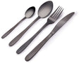 Alpina set bestek - 4-persoons: 4 messen, 4 vorken, 4 eetlepels, 4 kleine lepels - vaatwasserbestendig - rvs - zwart