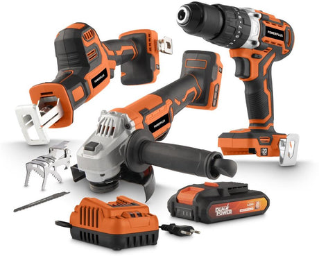 Powerplus set elektrisch gereedschap powdpbox01-3 items-accu 20 v 4.0ah en charger-1 acc