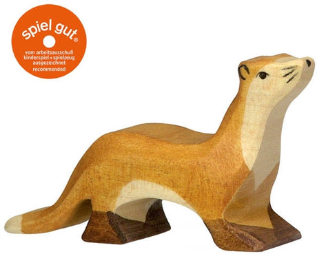 Holztiger bosdieren - marter - 11x2x6cm - houten figuur - handgemaakt